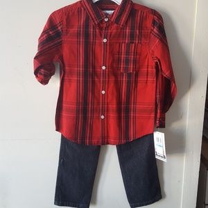 Plaid shirt and jean set